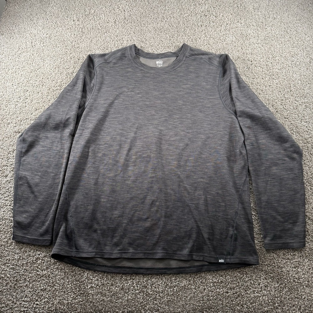 REI‎ Sweater Mens XL Gray Crewneck Pullover Activewear Performance Outdoors Gorp